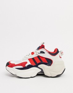 Белые/красные кроссовки для бега adidas Originals magmur-Многоцветный
