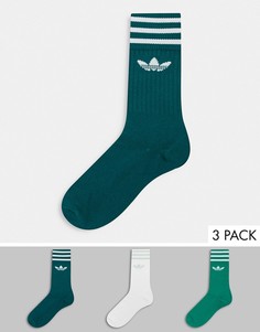 Набор из 3 пар зеленых носков adidas Originals-Зеленый цвет