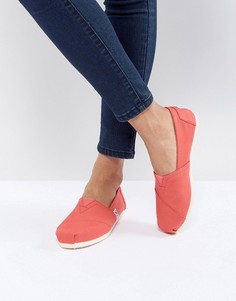 Коралловые парусиновые туфли TOMS Alpargata-Оранжевый