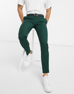 Темно-зеленые зауженные брюки Topman-Зеленый цвет