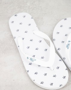 Белые шлепанцы с принтом логотипа Original Penguin-Белый