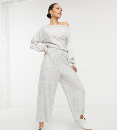 Серый свободный комбинезон в рубчик с открытыми плечами ASOS DESIGN Tall
