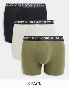 Набор из 3 боксеров разных цветов Lyle & Scott-Темно-синий