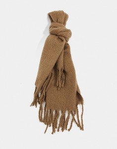 Бежевый фактурный шарф-одеяло ASOS DESIGN-Коричневый цвет