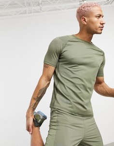 Сетчатая футболка цвета светлый хаки HIIT Running-Зеленый цвет