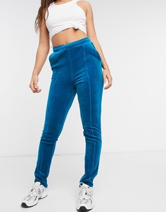 Велюровые узкие джоггеры ASOS 4505-Зеленый цвет