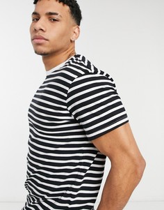 Футболка в черно-белую полоску Jack & Jones Core-Черный цвет