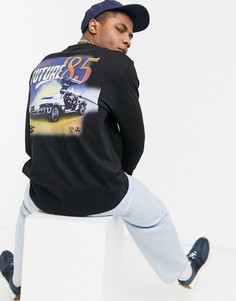 Черный свободный лонгслив с принтом "Back To The Future" ASOS DESIGN-Черный цвет
