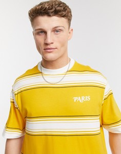 Желтая oversized-футболка в полоску River Island-Желтый