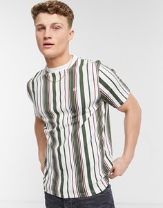 Узкая футболка цвета хаки в вертикальную полоску River Island-Зеленый цвет