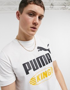 Белая футболка в стиле oversized с логотипом PUMA King-Белый