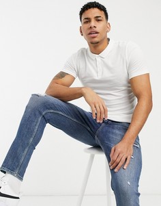 Белое обтягивающее поло из трикотажа New Look-Белый