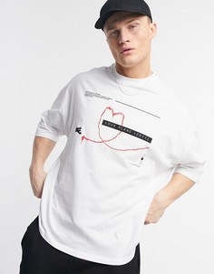 Белая oversized-футболка с принтом рисунка Banksy ASOS DESIGN-Белый