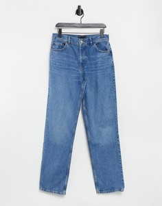 Синие выбеленные прямые джинсы из органического хлопка с классической талией в стиле 90-х ASOS DESIGN-Голубой