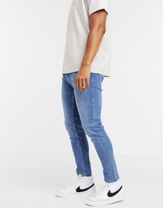 Синие супероблегающие джинсы Bershka-Синий