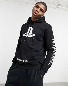 Черное худи с принтом "Playstation" Bershka-Черный цвет