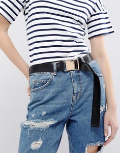 Ремень с пряжкой ASOS-Черный
