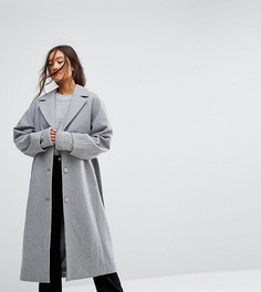 Серое шерстяное пальто Weekday-Серый