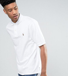 Узкое хлопковое поло белого цвета Polo Ralph Lauren Big & Tall-Белый