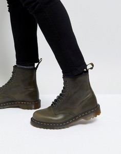 Серо-коричневые ботинки с 8 парами люверсов Dr Martens 1460-Коричневый
