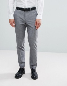 Узкие серые брюки в клетку Burton Menswear-Серый