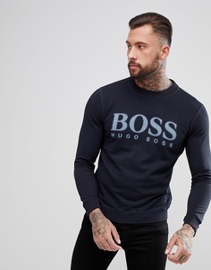 Темно-синий свитшот с круглым вырезом BOSS