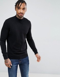 Черный джемпер с высоким воротником New Look