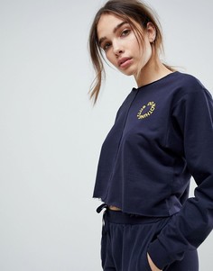 Свитшот с вышивкой "Do Nothing Club" ASOS LOUNGE-Темно-синий