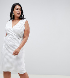 Платье в полоску с запахом ASOS DESIGN Curve-Мульти