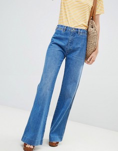 Расклешенные джинсы с завышенной талией MiH Jeans-Темно-синий