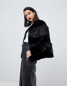 Короткая куртка из искусственного меха Vero Moda-Черный