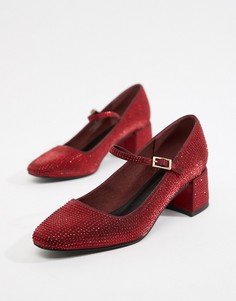 Туфли на среднем каблуке ASOS DESIGN-Красный