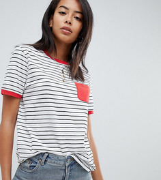 Футболка в полоску с контрастными карманом и отделкой ASOS DESIGN Tall-Мульти