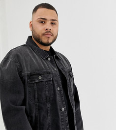 Выбеленная черная oversize-куртка ASOS DESIGN Plus-Черный