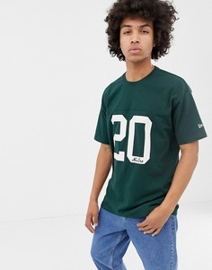 Зеленая oversize-футболка с логотипом на груди New Era-Зеленый