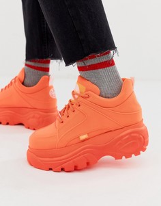 Кроссовки неоново-оранжевого цвета на толстой подошве Buffalo Classic-Оранжевый