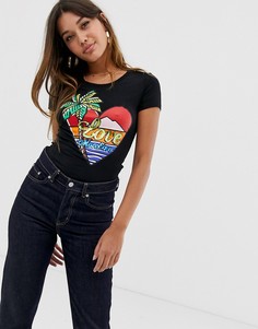 Футболка с принтом Love Moschino paradise-Черный