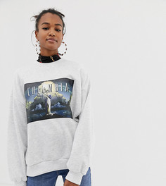 Серый свитшот с принтом Bershka Columbia