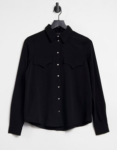 Черная рубашка в стиле вестерн Vero Moda-Черный цвет