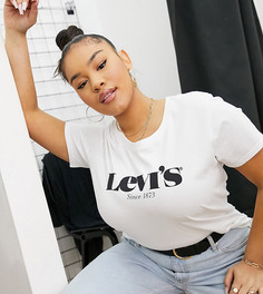Белая футболка с логотипом на груди Levis Plus-Белый