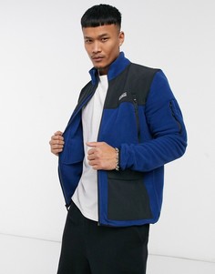 Синий/черный флисовый топ на молнии во всю длину Quiksilver Lost Latitude-Голубой