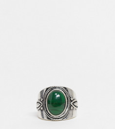 Серебристое кольцо с камнем Reclaimed Vintage Inspired-Серебристый