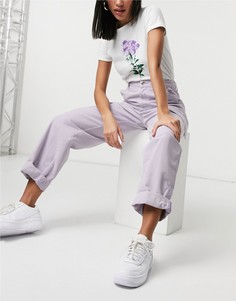 Сиреневые форменные брюки с карманами в утилитарном стиле ASOS DESIGN-Сиреневый