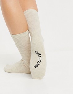 Бежевые спортивные носки с логотипом ASOS DESIGN-Коричневый цвет