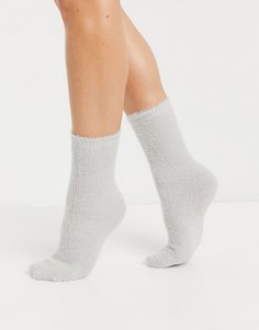 Серые пушистые носки до щиколотки для дома ASOS DESIGN-Серый