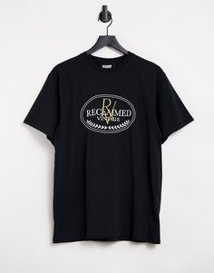 Черная футболка с логотипом на груди Reclaimed Vintage Inspired-Черный цвет