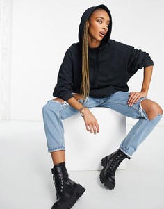 Oversize-худи черного цвета ASOS DESIGN-Серый