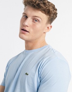 Голубая футболка из хлопка пима с логотипом Lacoste-Голубой