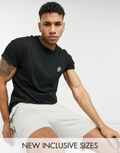 Черная футболка с вышитой розой New Look-Черный цвет