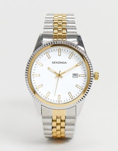 Часы с серебристым браслетом и двухцветным корпусом Sekonda-Серебристый